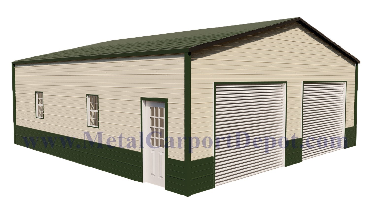 Boxed Eave Style Fully Enclosed Metal Garage With 29 Gauge Horizontal Roof
