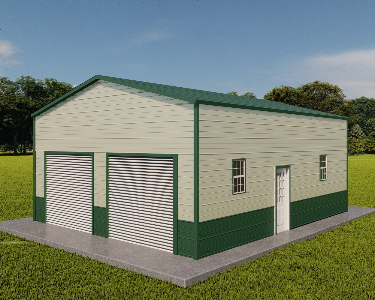 Spacious and Secure Enclosed Metal Garage showcasing durable construction - Metal Carport Depot